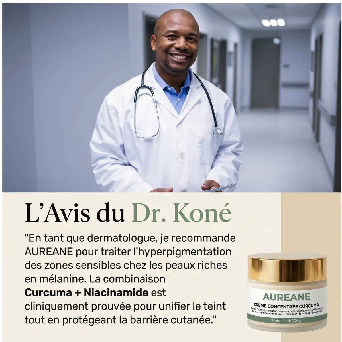 Routine Corps Anti-Taches AUREANE — éponge, savon et crème