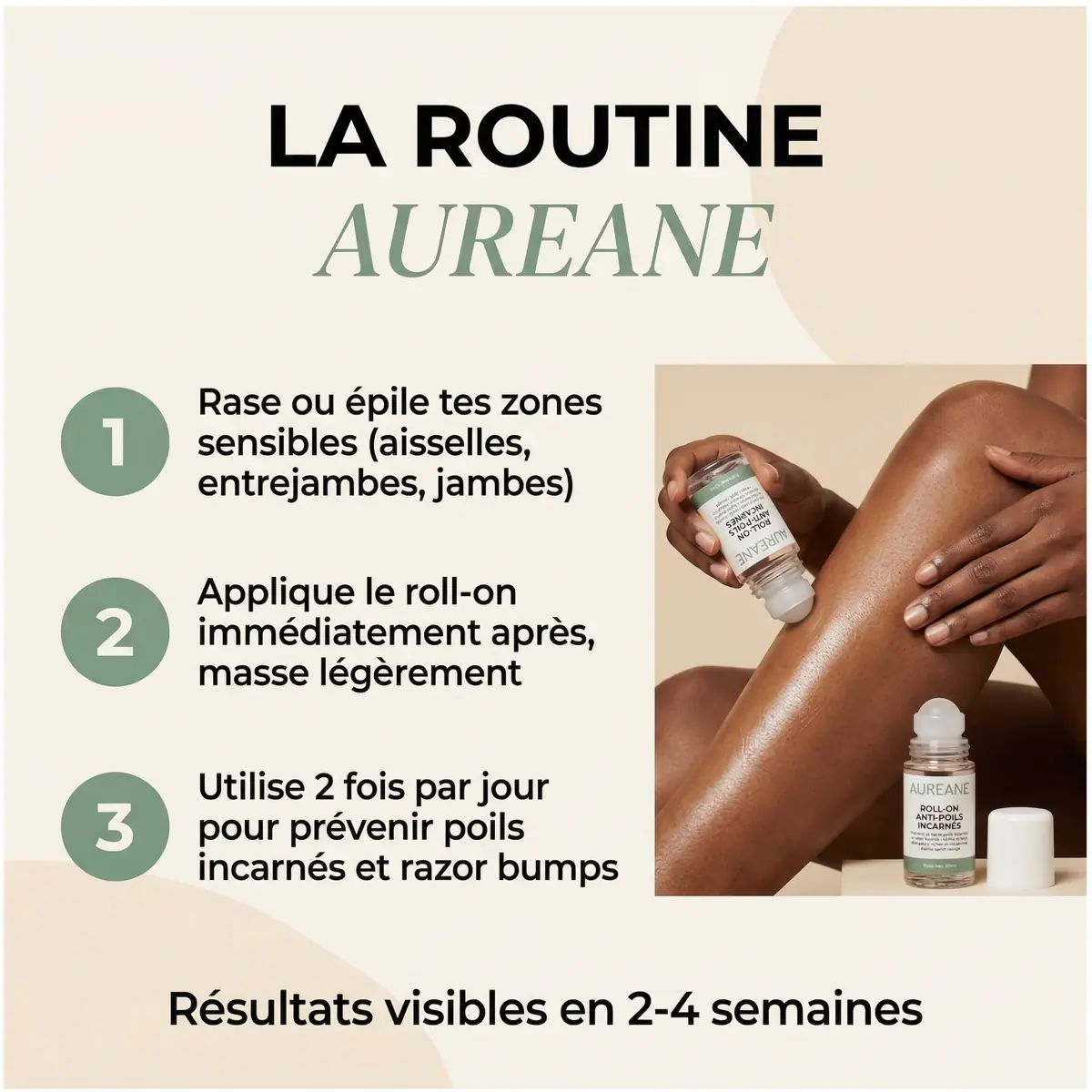 Application du roll-on sur la peau