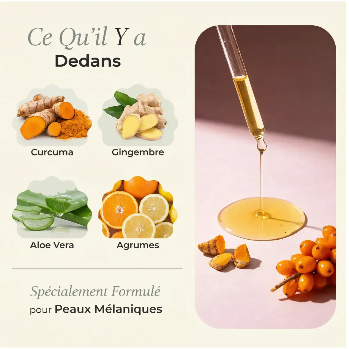 Ingredients naturels du serum Aureane